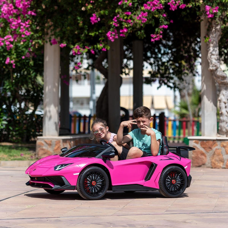 Carro Elétrico Infantil Dois Lugares Rosa Lamborghini