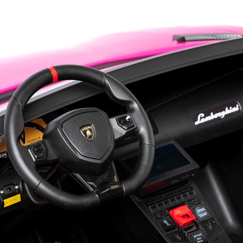 Carro Elétrico Infantil Dois Lugares Rosa Lamborghini